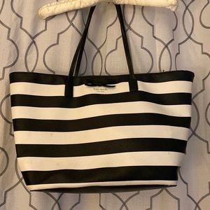 kate spade eden street margareta tote black and white